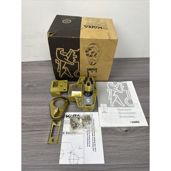 Kaba Ilco 1U078 Simplex 900 Pushbutton Lock w/Thumbturn Brass Complete In Box - Picture 1 of 16